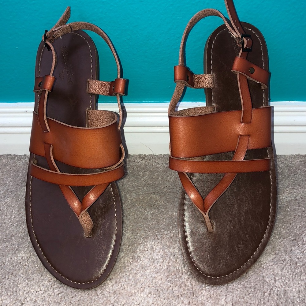 brown strappy sandals